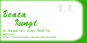 beata kungl business card